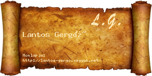 Lantos Gergő névjegykártya